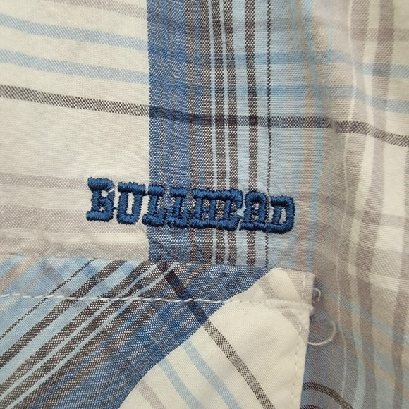 Bullhead Men's Size XXL Western Style Long Sleeve Button Up Plaid Pattern Shirt - Picture 4 of 9